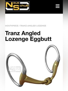 🐴Neue Schule Tranz Angled Lozenge Eggbutt
 Bit - 5.25”🐴